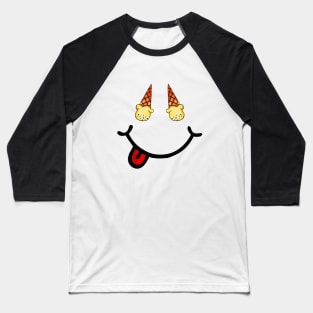 Ice Cream Cone & Smile (in the shape of a face) Baseball T-Shirt